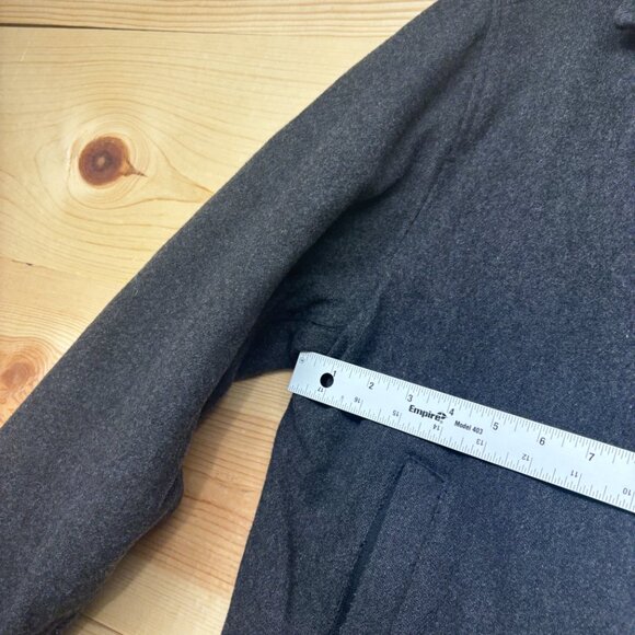 Vintage Gap Jacket Mens Medium Gray Full Zip Wool Bomber Coat - Picture 4 of 12